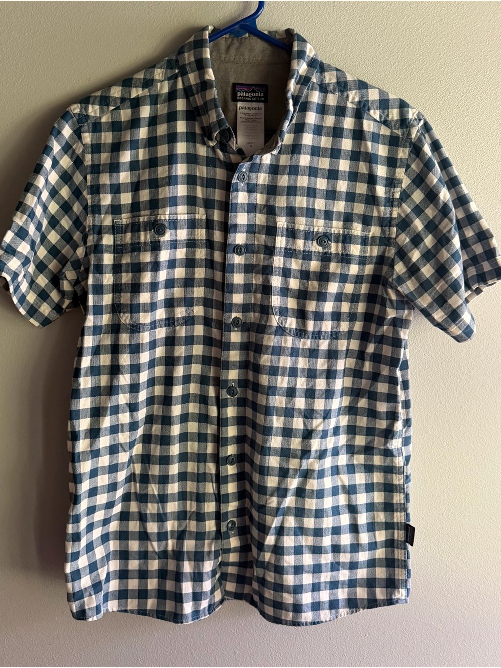 Patagonia Organic Cotton Flannel Size M Blue Plaid